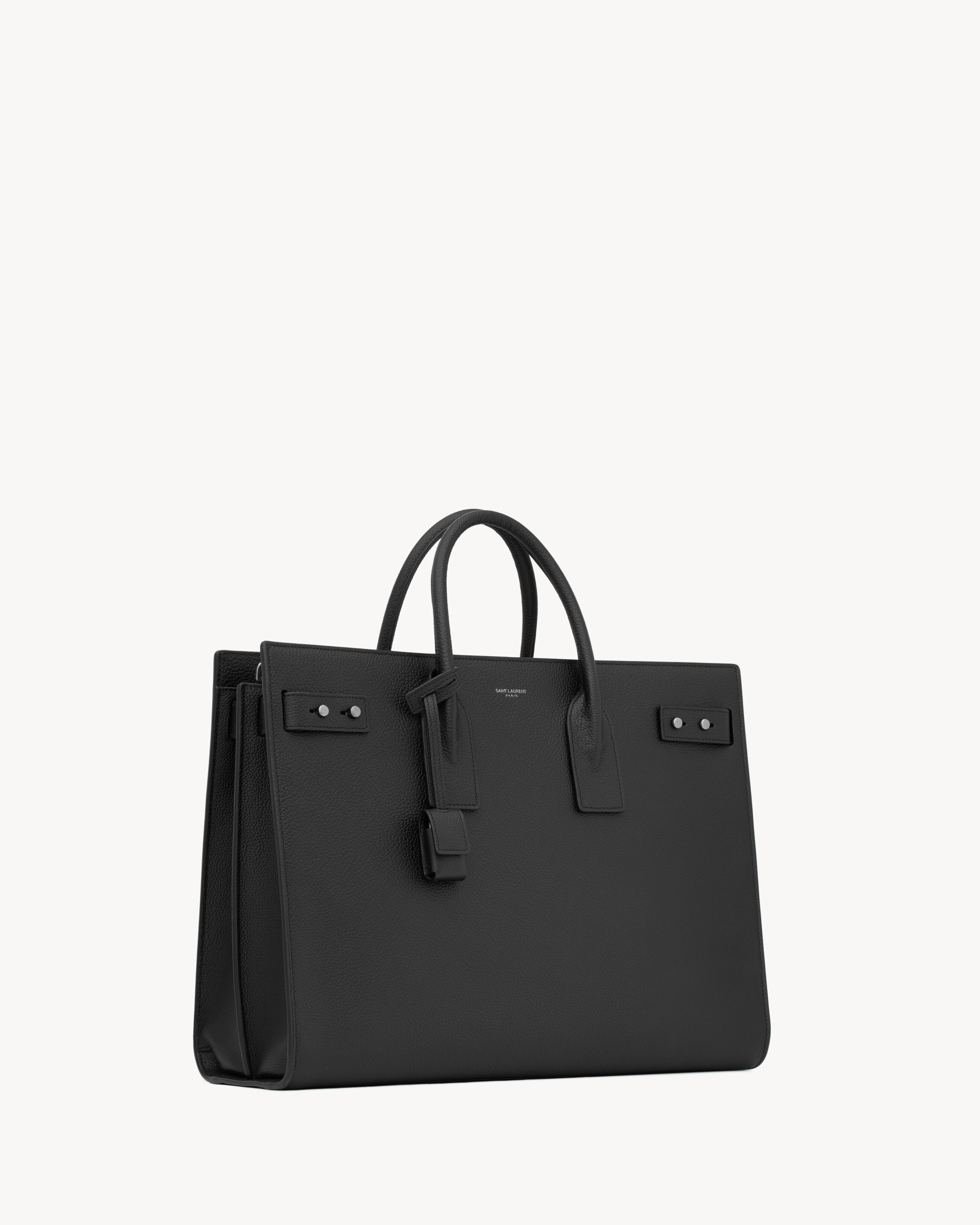 SAC DE JOUR thin large in grained leather in Black | Saint Laurent