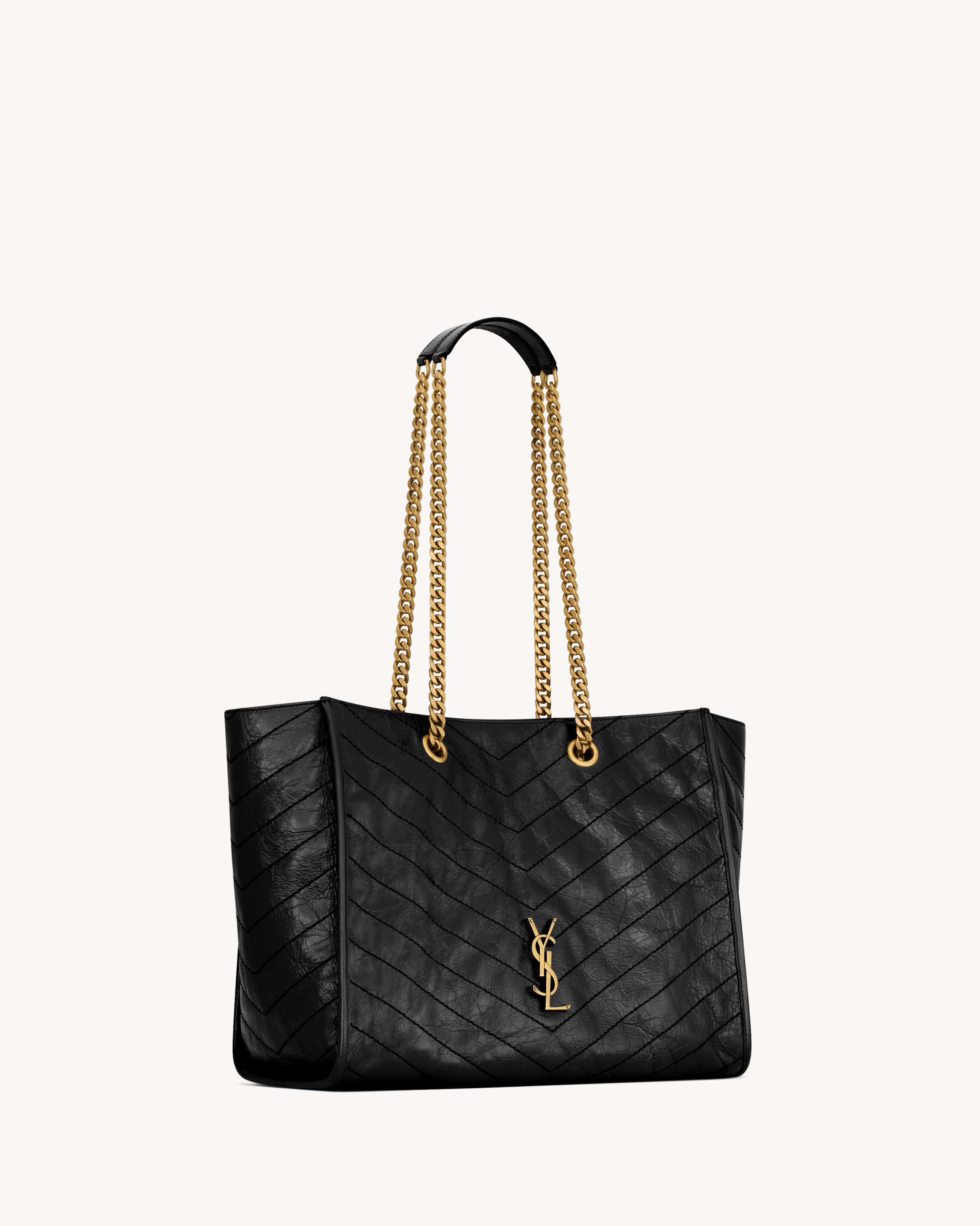 ニキ ショッピングバッグ（ヴィンテージレザー） ブラック | Saint