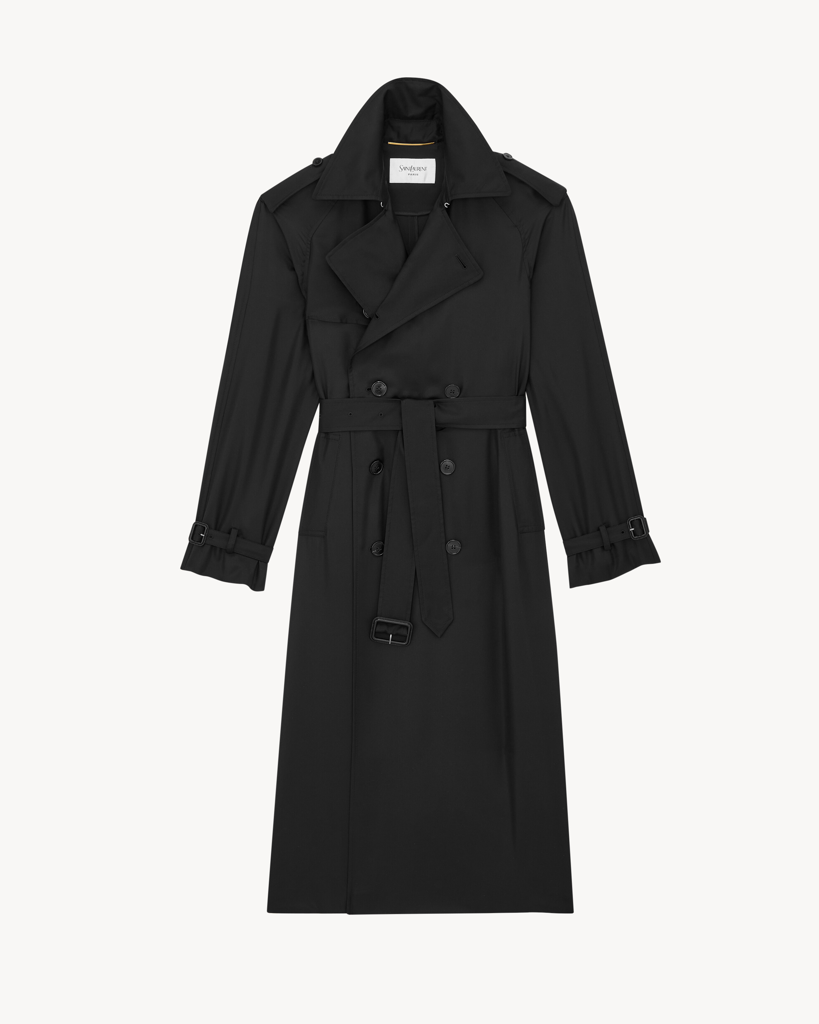 trench coat in silk in Black | Saint Laurent | YSL EN-US