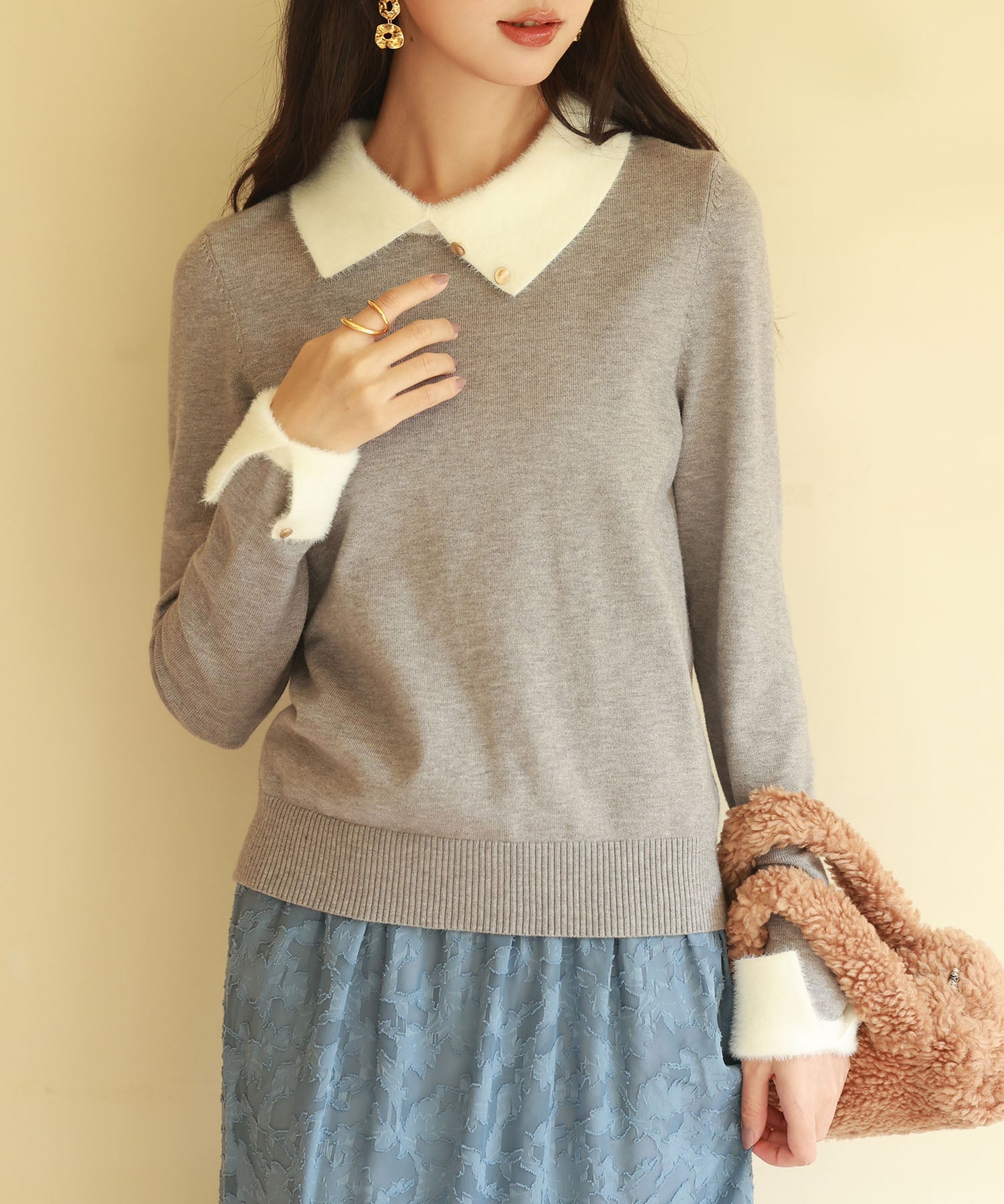 ブルマリン リアルファー襟ニット 【公式通販】