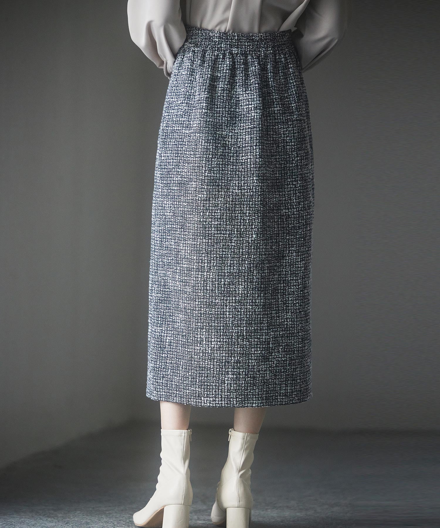 スリット入りラメツイード生地スカートsdp0229 ブラック – [公式