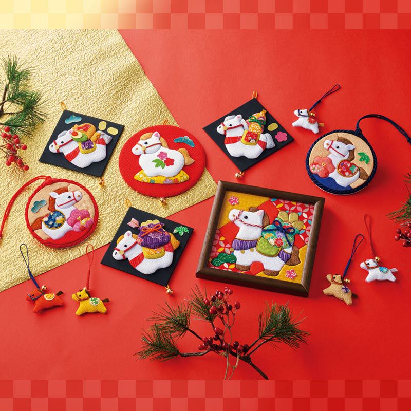 かんたん押絵・紅白福寿午（大色紙）｜株式会社さくらほりきり