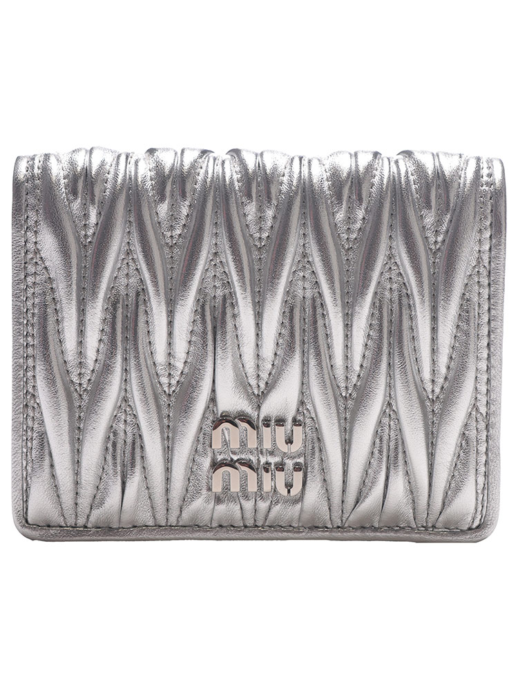 MIU MIU (ミュウミュウ) ロゴ マテラッセレザー 二つ折り財布