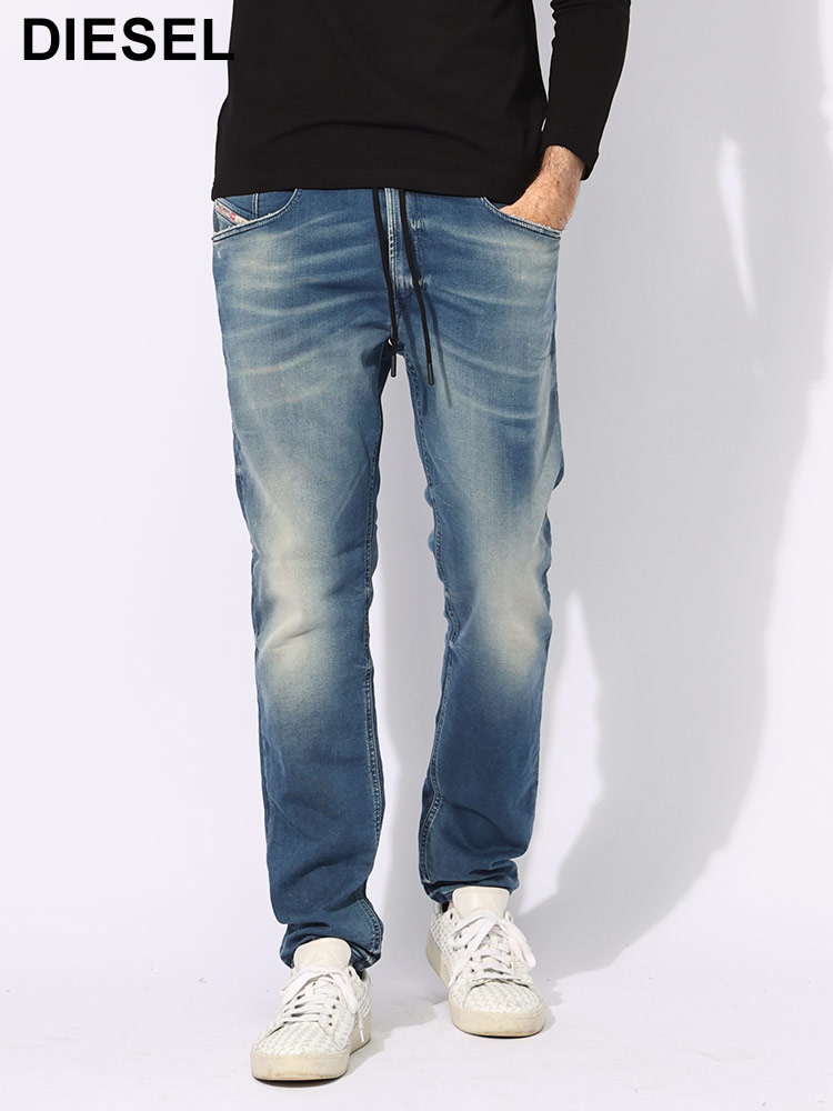 DIESEL (ディーゼル) ストレッチ ダメージ加工 スリムフィット ジョグ