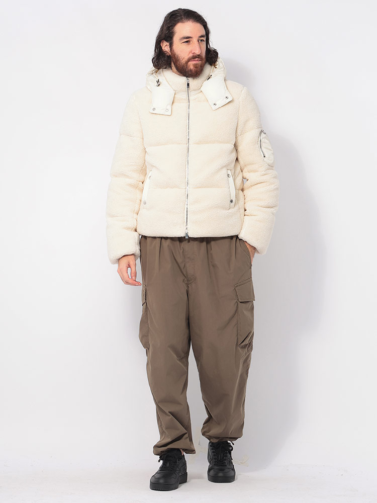 TATRAS (タトラス) フード着脱 ウールライクボア ミドル丈 ダウン