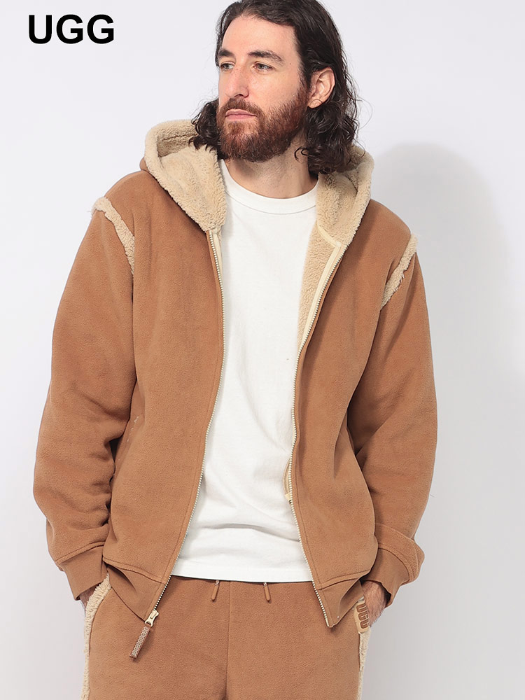 UGG (アグ) 裏ボア フルジップ フリースパーカー Evren Bonded Fleece