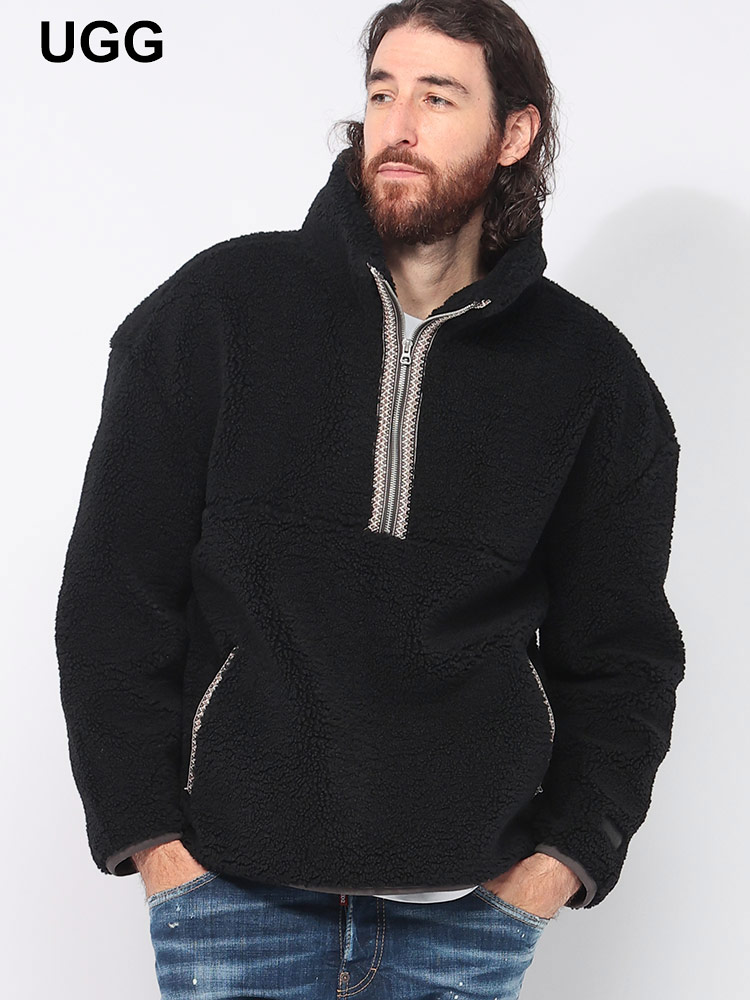 UGG (アグ) 裏フリース ハーフジップ ボアジャケット braid Half Zip