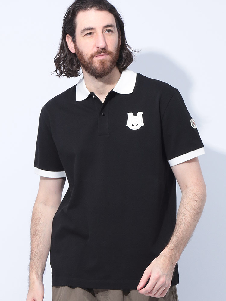 MONCLER (モンクレール) ロゴ 半袖 クレリック ポロシャツ