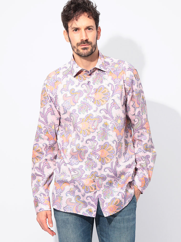 ETRO (エトロ) 綿100％ ペイズリー柄 長袖 シャツ ETMRIB0001SA5F2