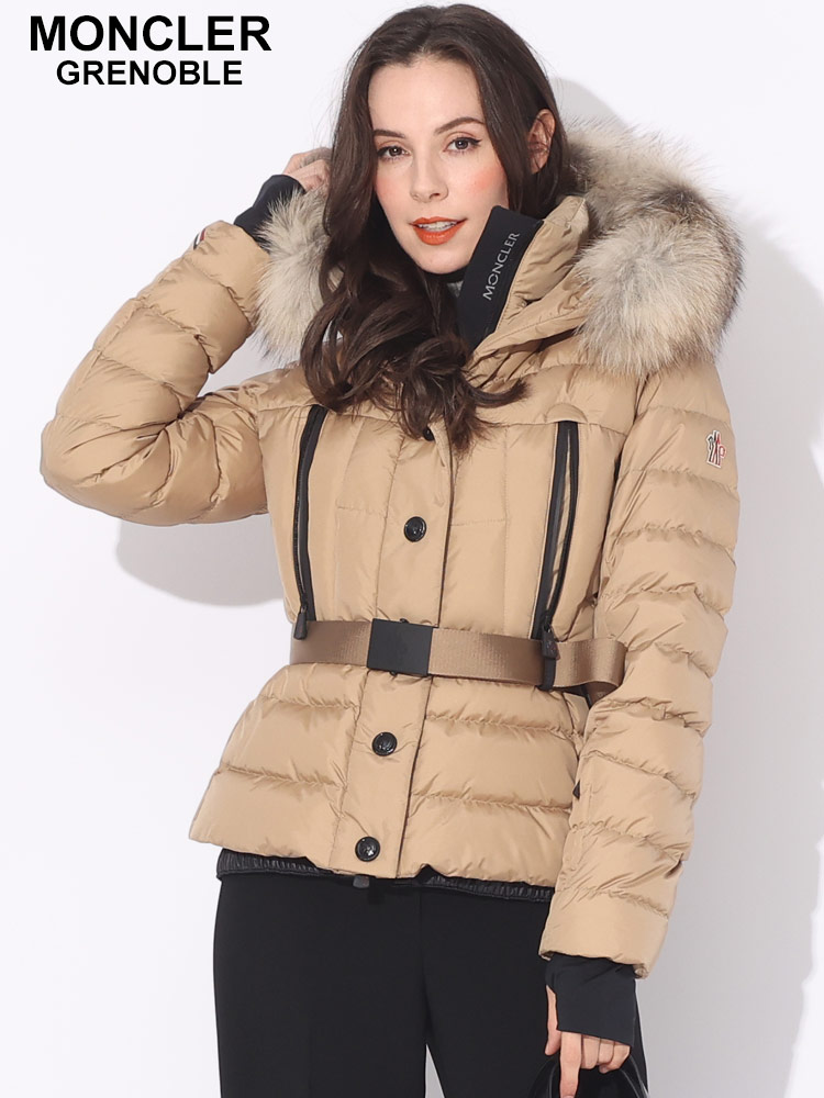 MONCLER (モンクレール) ファーフード ベルト付き ダウンジャケット