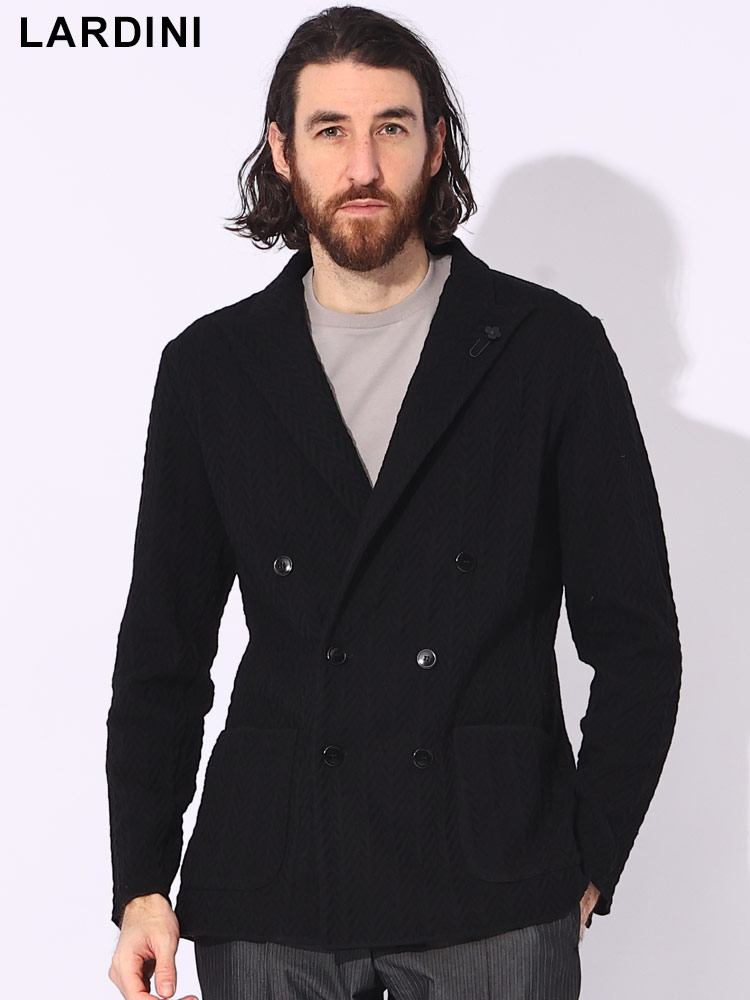 LARDINI (ラルディーニ) ダブル 6ツ釦 ケーブルニット ジャケット