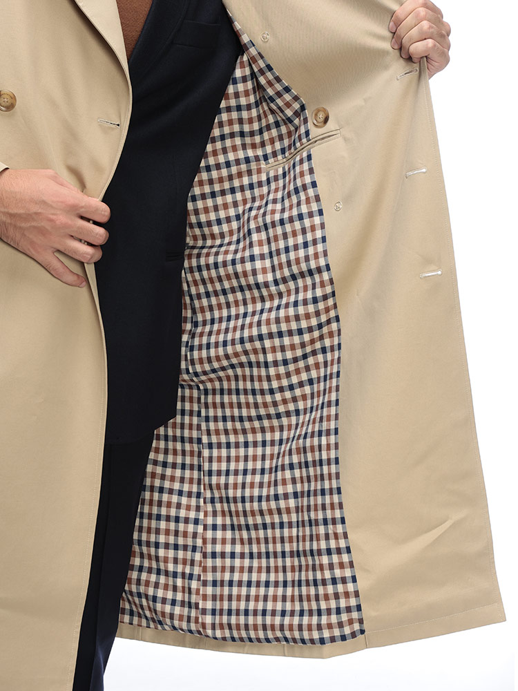Aquascutum (アクアスキュータム) 総裏チェック ダブルトレンチコート