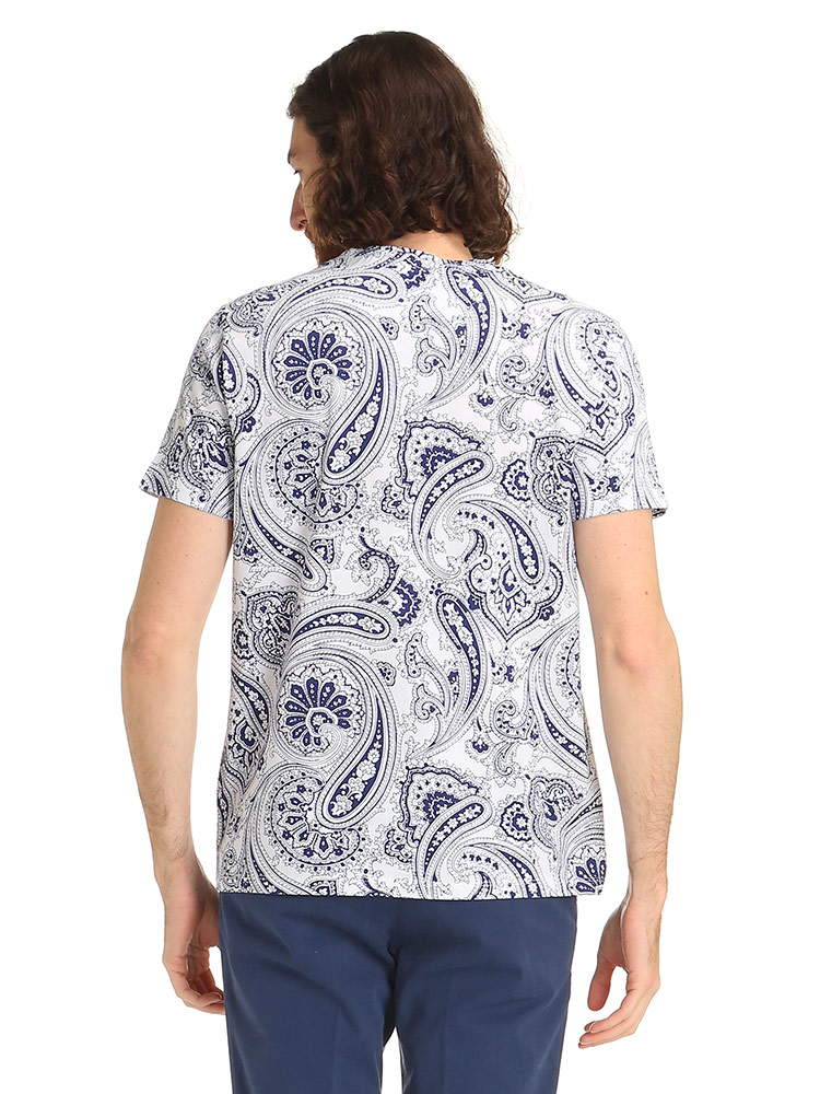 ETRO (エトロ) ペイズリー総柄 クルーネック 半袖 Tシャツ ET1Y0204112