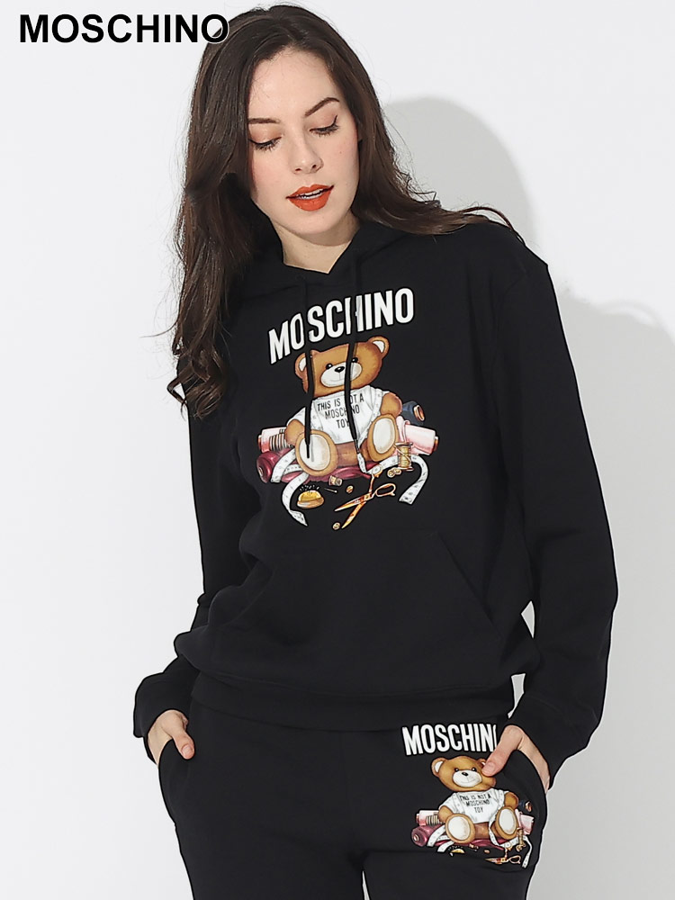 MOSCHINO (モスキーノ) ベアプリント プルオーバー パーカー TAILOR