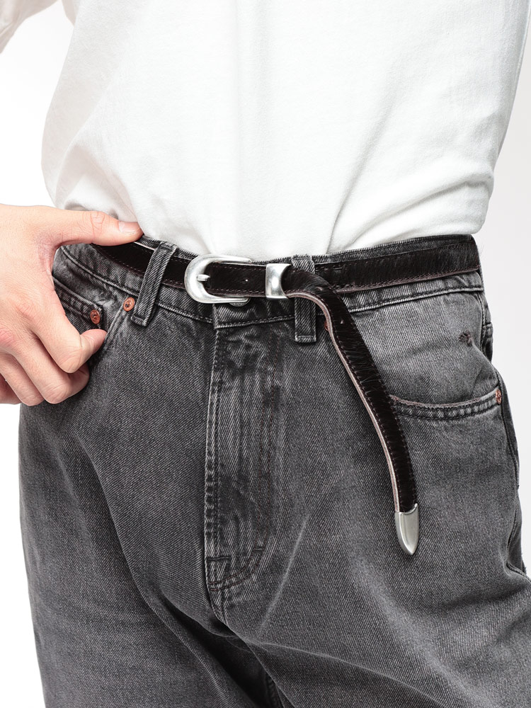 OUR LEGACY (アワーレガシー) 2cm 編み込み カーフレザー ベルト