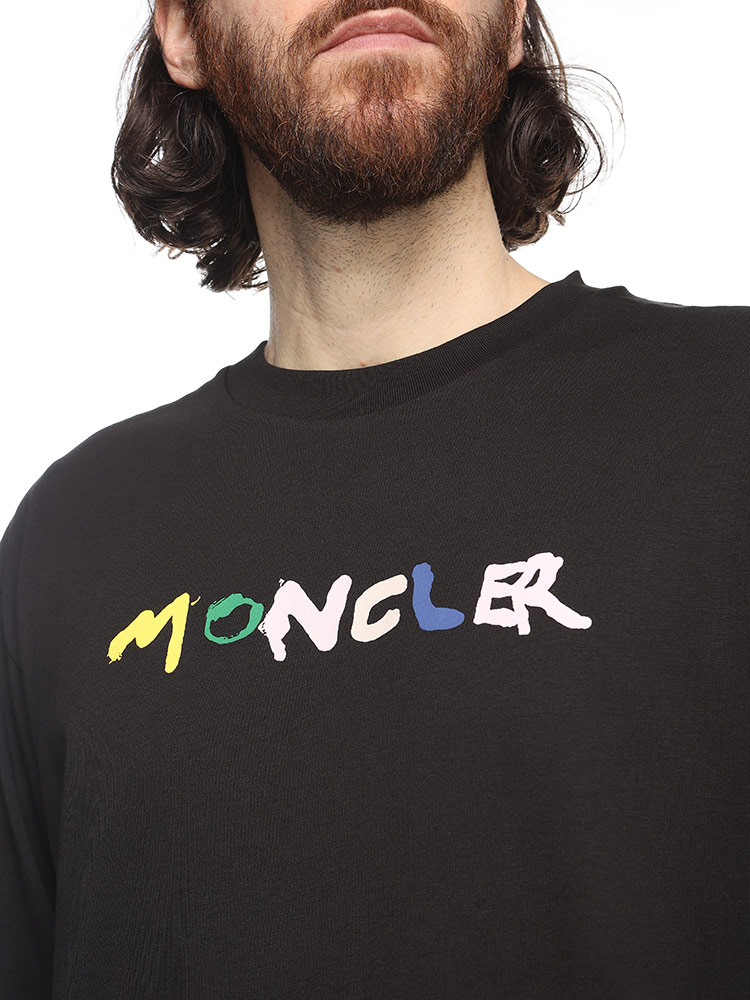 MONCLER (モンクレール) カラフルロゴ 袖ワッペン クルーネック 長袖