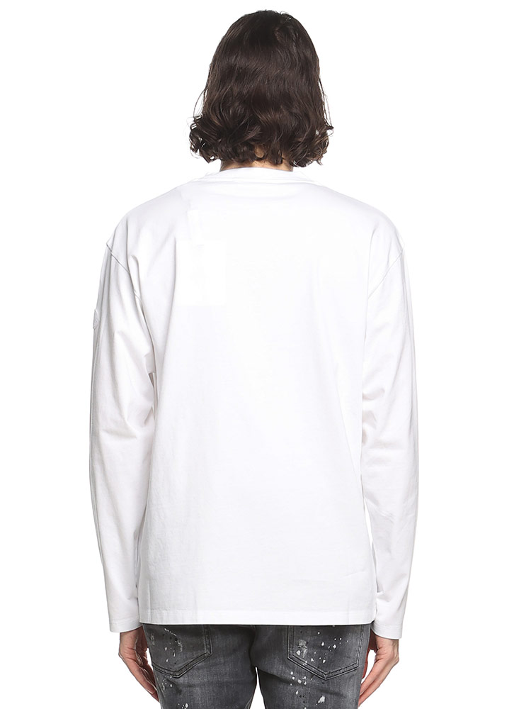 MONCLER (モンクレール) レタリングプリント 袖ロゴワッペン クルー