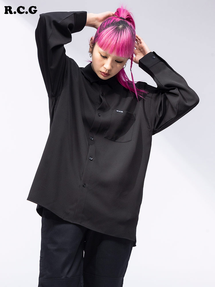 Red Cap Girl (レッドキャプガール) バック刺繍 ポケット 長袖 シャツ