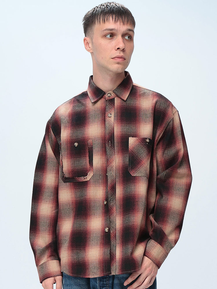 WOODENDOLL (ウッディンドール) オンブレチェック 長袖 シャツ メンズ