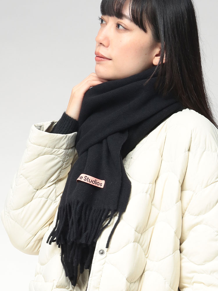 Acne Studios (アクネストゥディオズ) 無地 ウール フリンジ マフラー