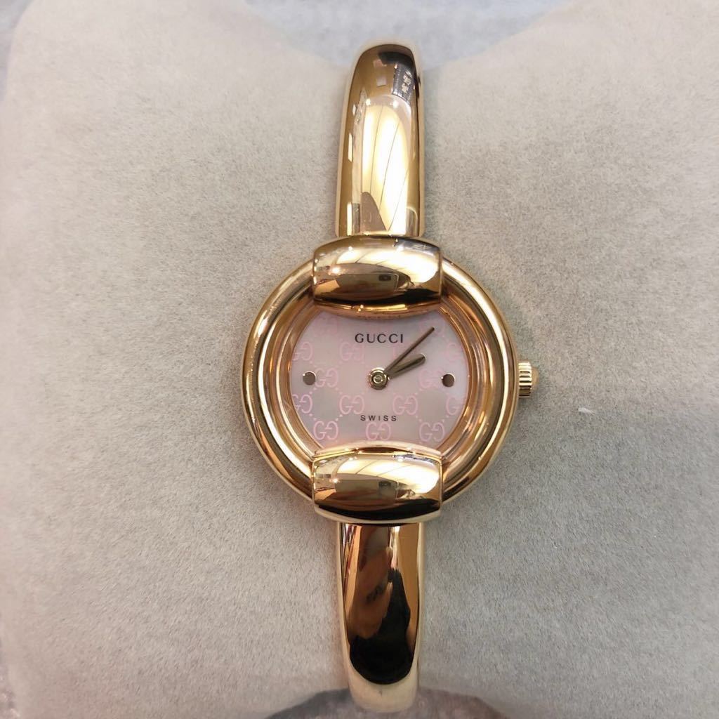 GUCCI グッチ ピンクシェル文字盤 レディース 腕時計 1400Lの買取実績