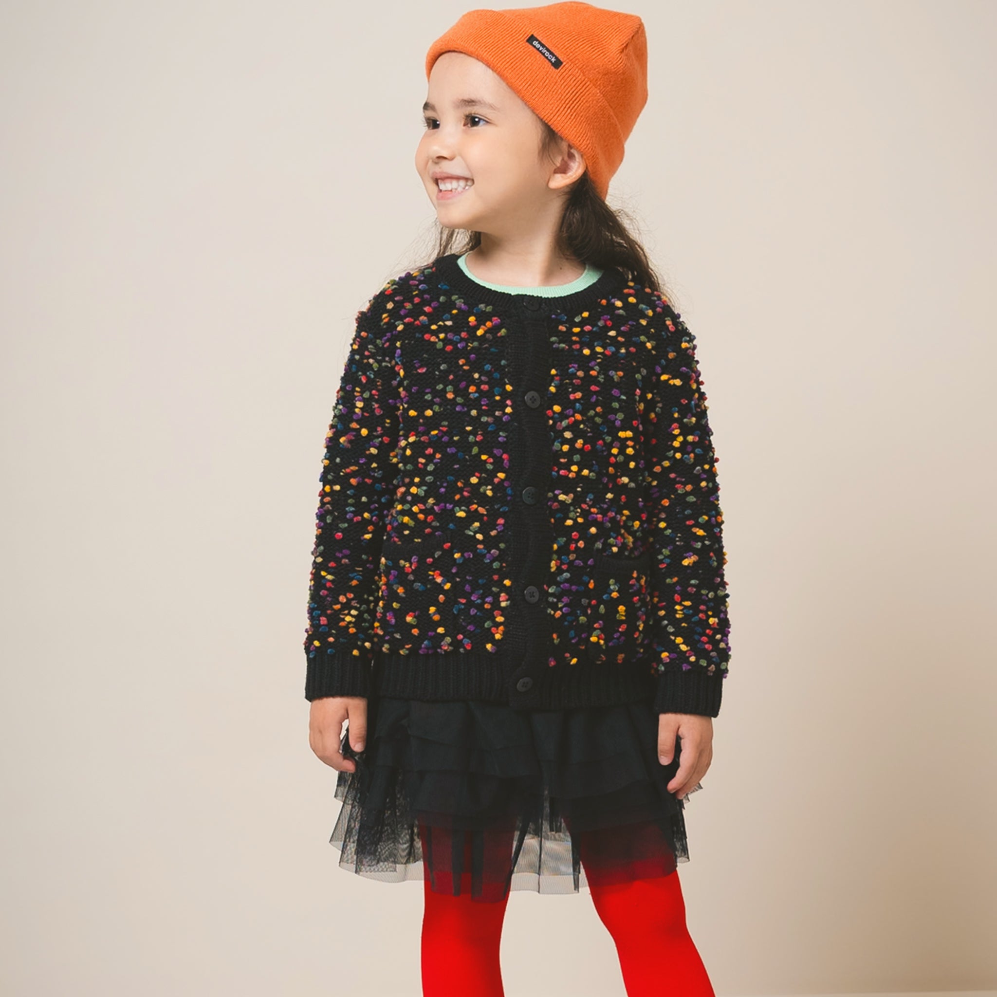 親子リンクコーデOK】ぽこぽこニットカーディガン キッズ85-145cm