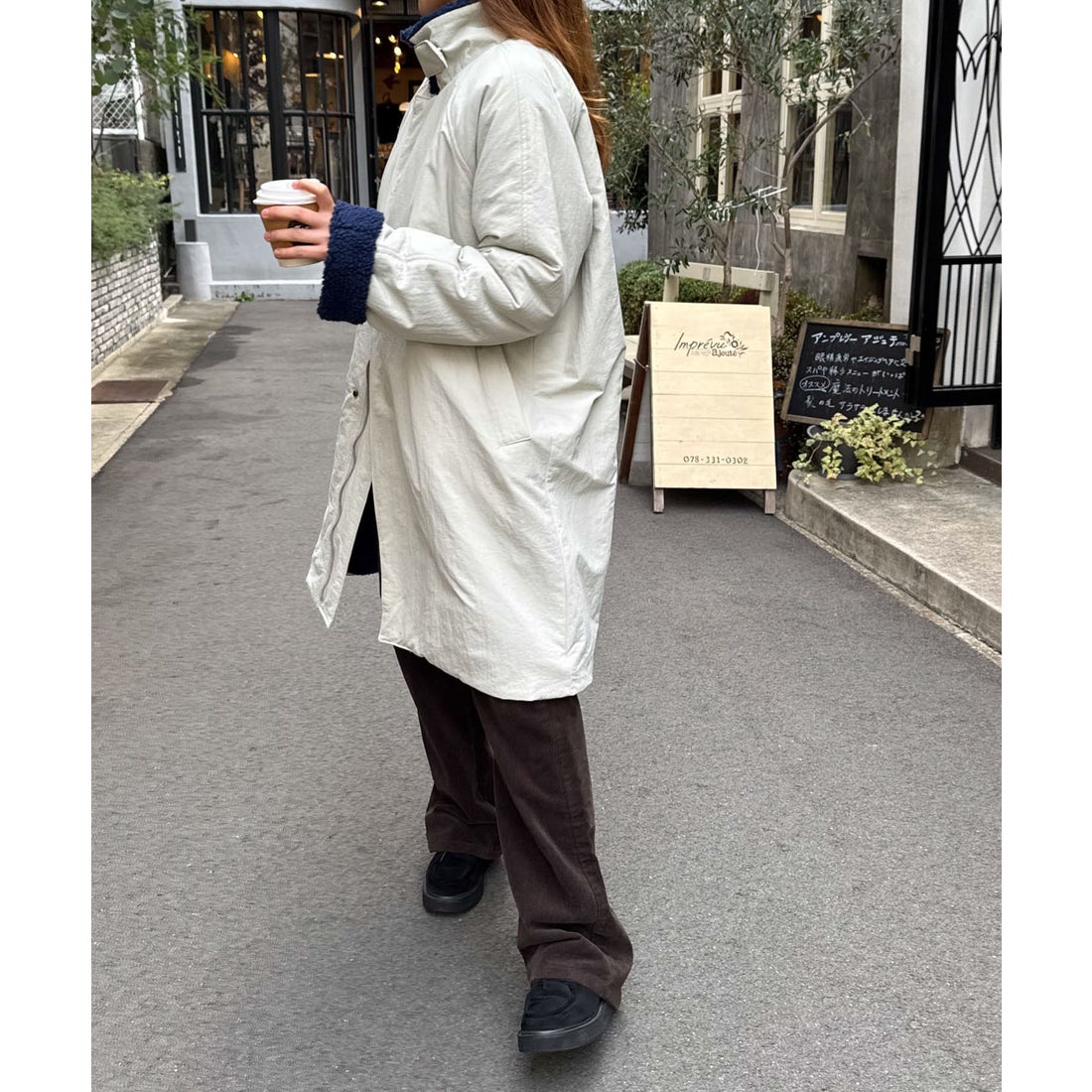 キャナルジーン CANAL JEAN diggity 中ボアハーフコート （ベージュ