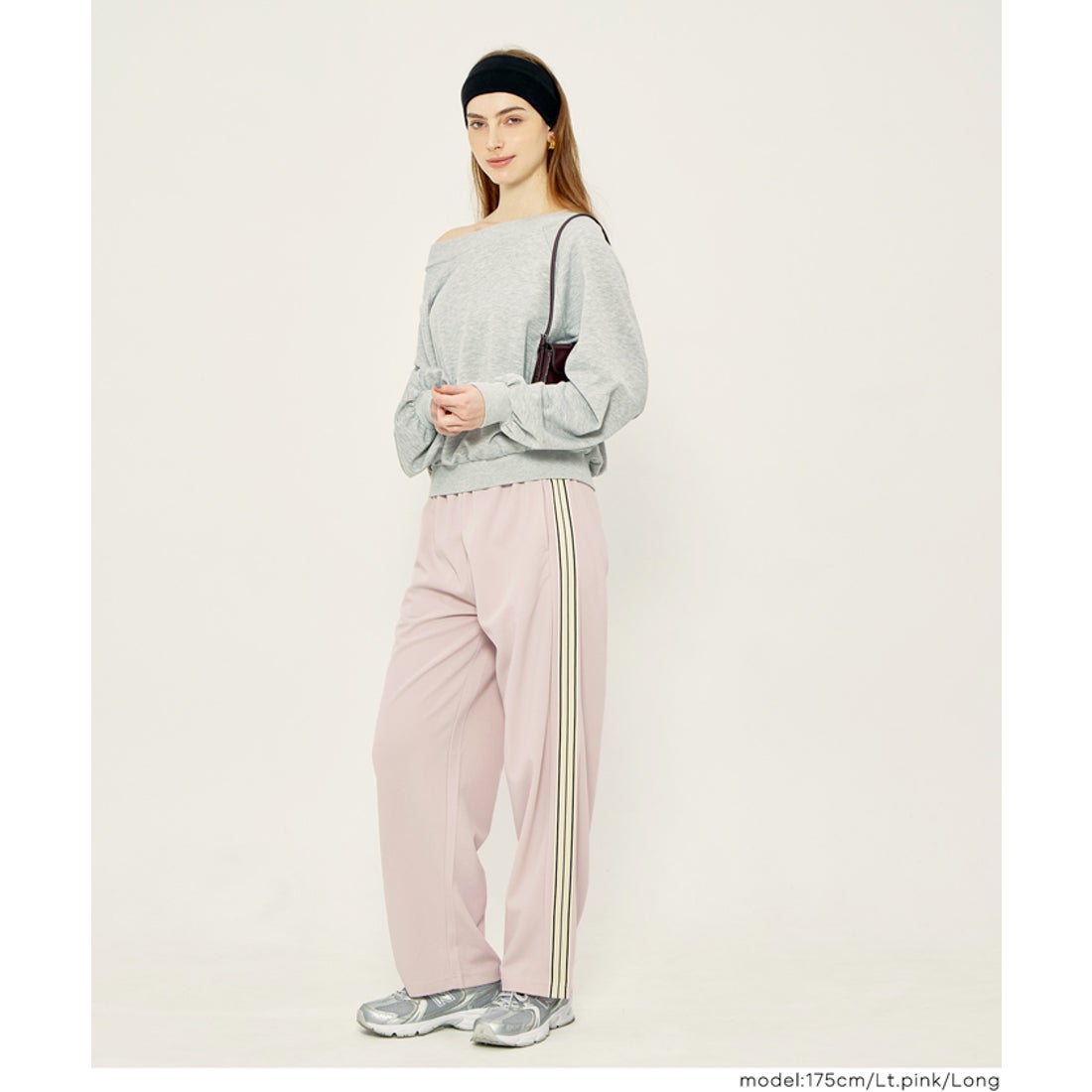 コカ coca カットジョーゼットサイドラインパンツ （Charcoal） -靴