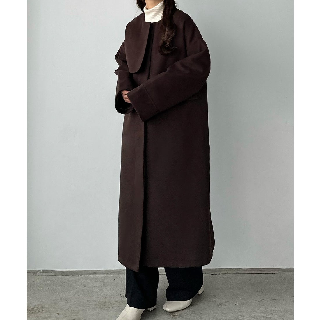 カラウティア callautia callautia フラップデザインノーカラーロング