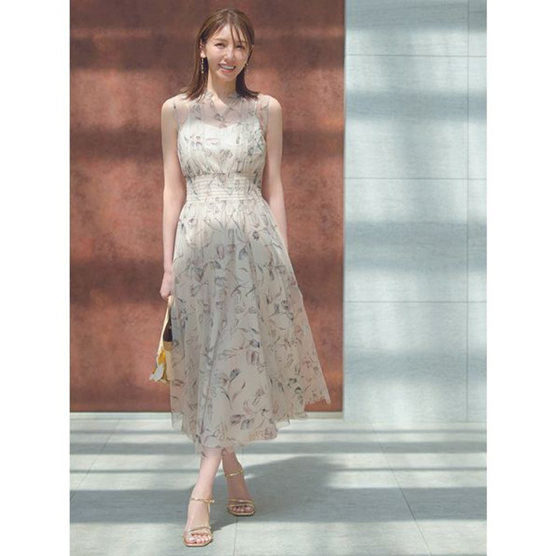 セルフォード CELFORD レイヤードフラワープリントワンピース （LBEG