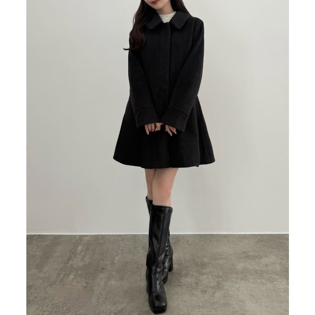 セネア CENEA CENEA 2wayカラーウエストシェイプミドルコート