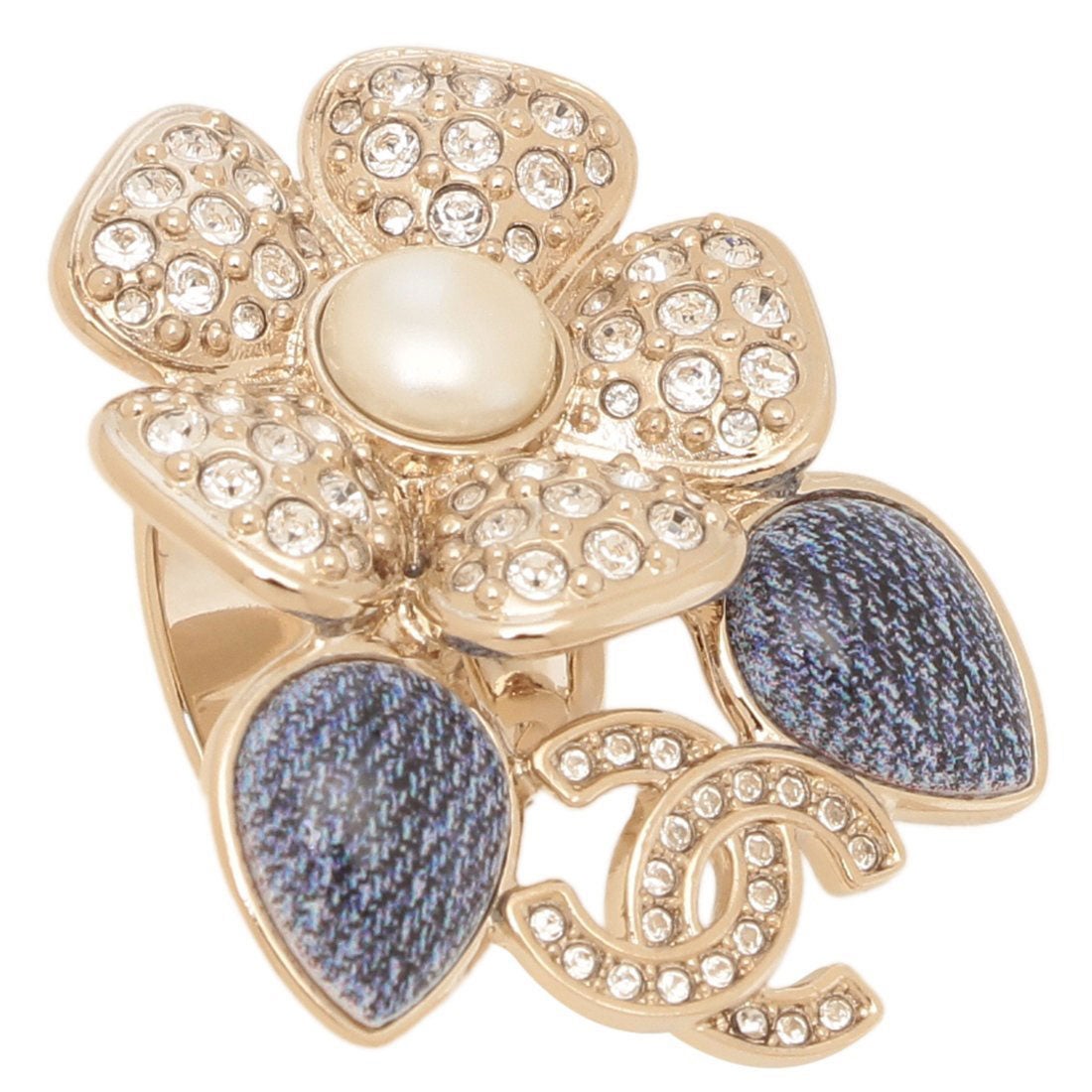 シャネル CHANEL 指輪 リング クルーズコレクション デニム フラワー