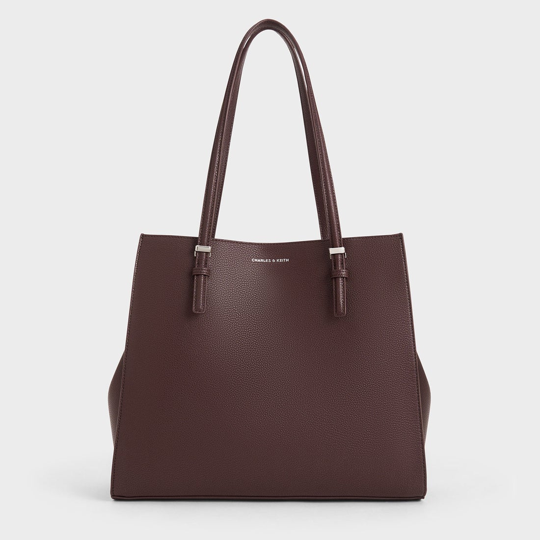 CHARLES & KEITH クラシックダブルハンドル トートバッグ （Plum） -靴