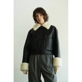 クラネ CLANE VEGAN LEATHER BOA SHORT JACKET （BLACK