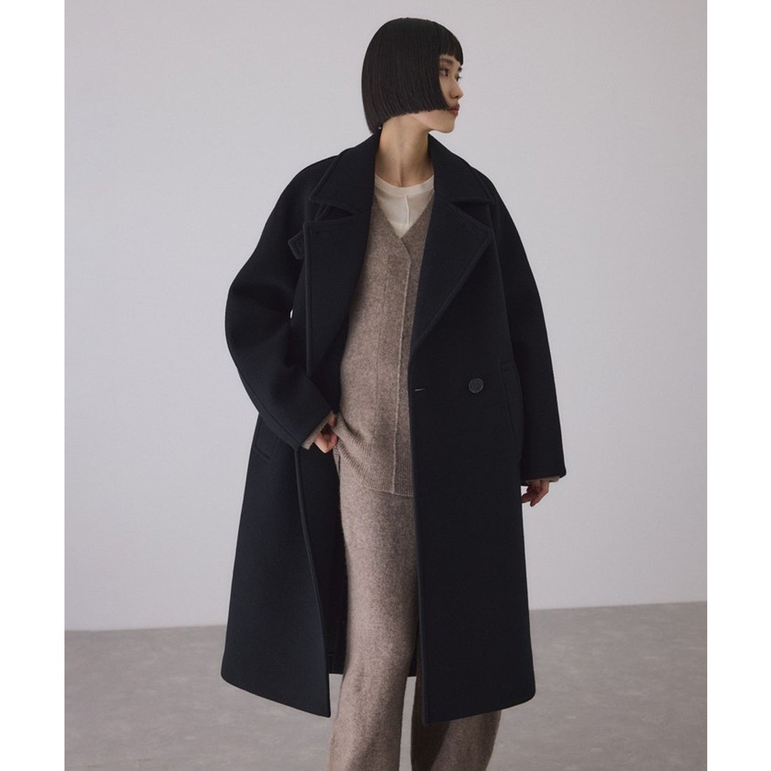 アダム エ ロペ ADAM ET ROPE' ウールボンディングラグランロング