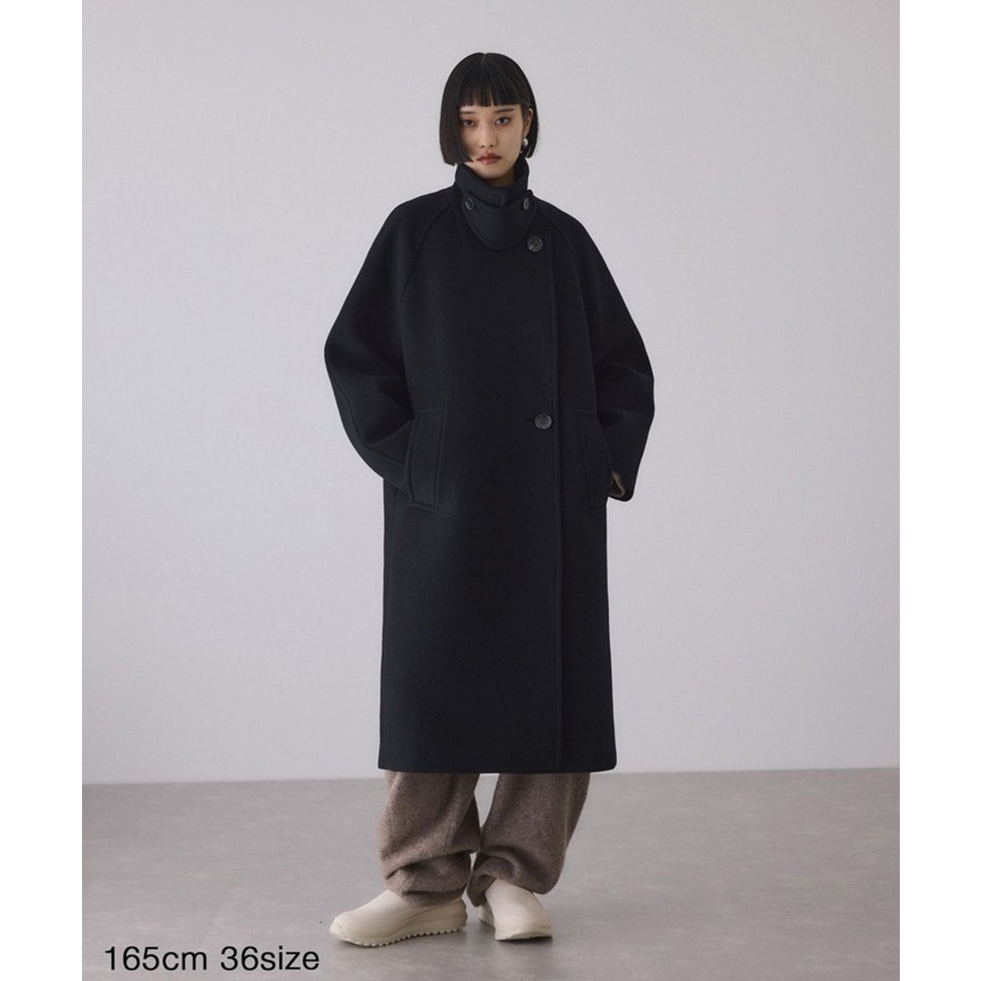 アダム エ ロペ ADAM ET ROPE' ウールボンディングラグランロング