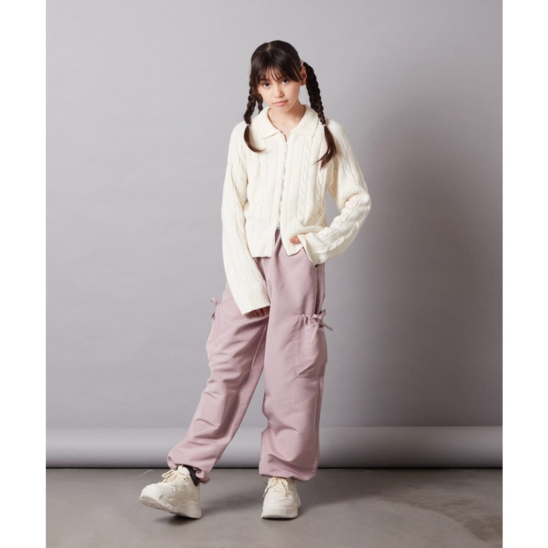 アー・ヴェ・ヴェ a.v.v サイドリボンカーゴパンツ （ピンク