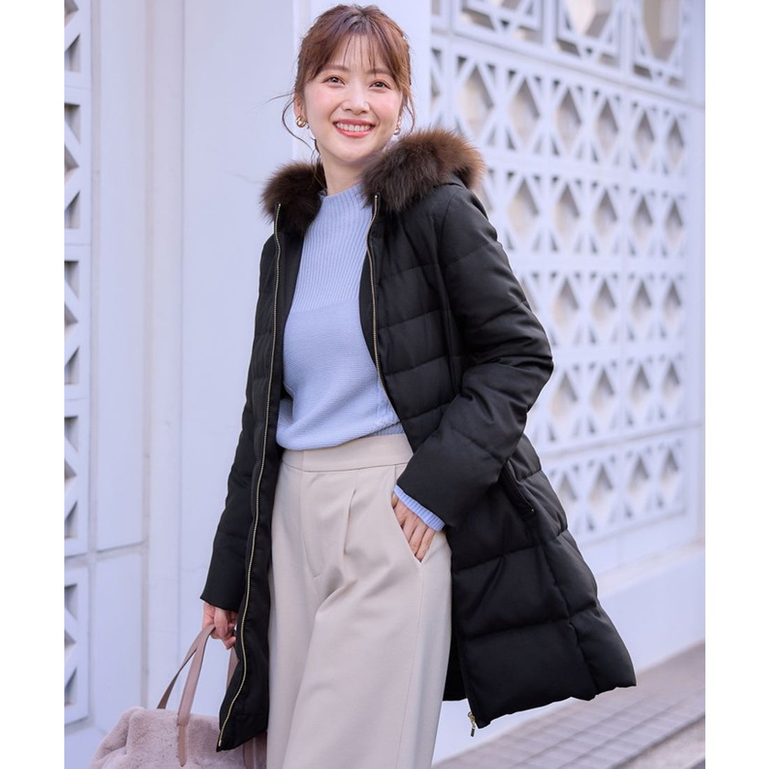 エニィスィス ANY SIS 【洗える】リッチファーフードロング ダウン