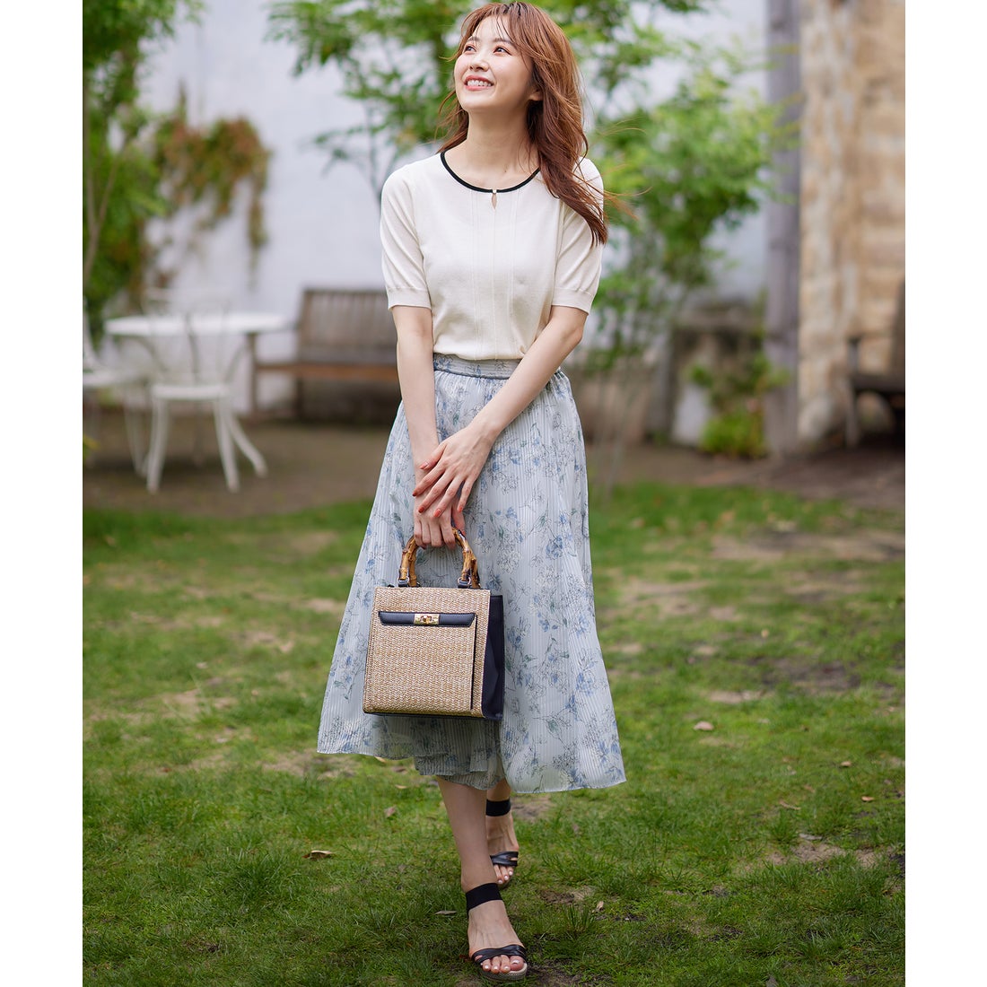 ANY SIS 【美人百花6月号掲載】ファジーカラーフラワー スカート