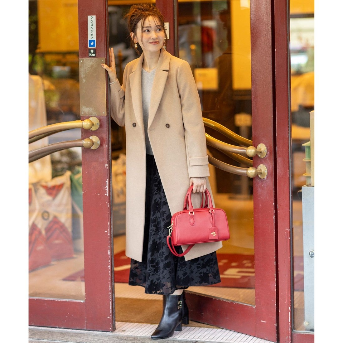 ANY SIS ウールライクロング チェスターコート （ライトベージュ） -靴