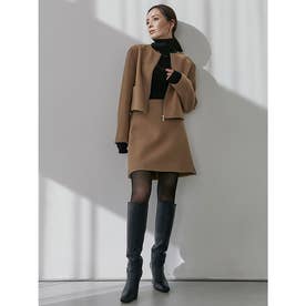 アニュアンス anuans ウールダブルクロスミニスカート （CAMEL