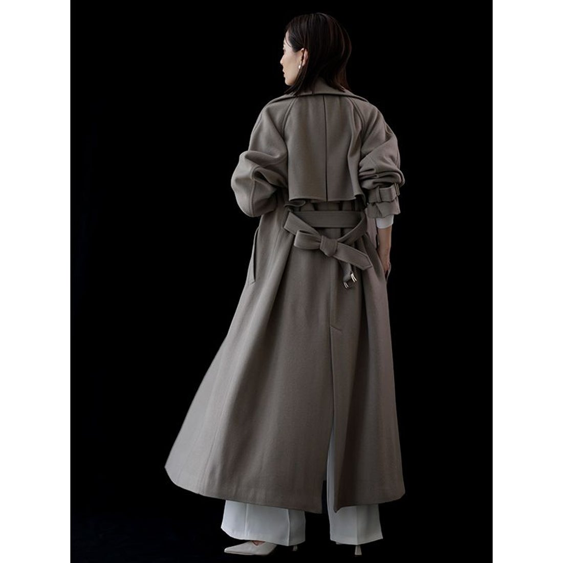 アニュアンス anuans ウールトレンチコート （BLUEGREY