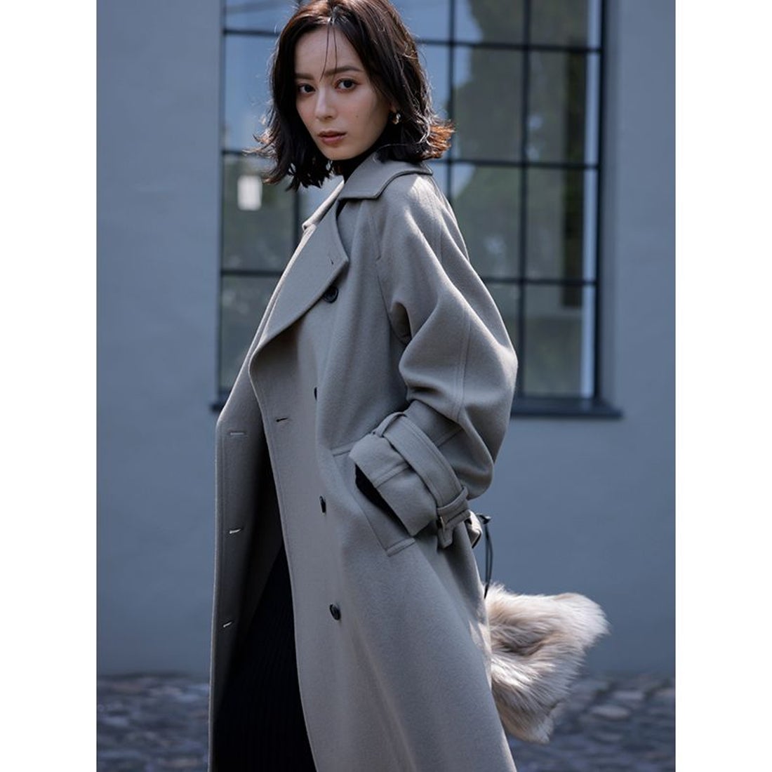 アニュアンス anuans ウールトレンチコート （PINK） -アウトレット