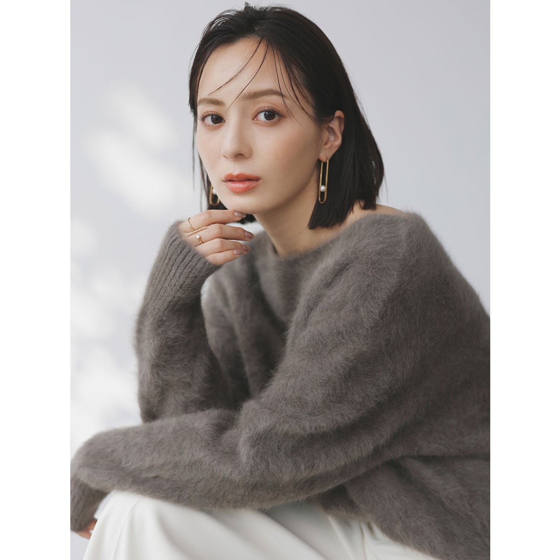 アニュアンス anuans ラクーンフォックスボートネックニットプル