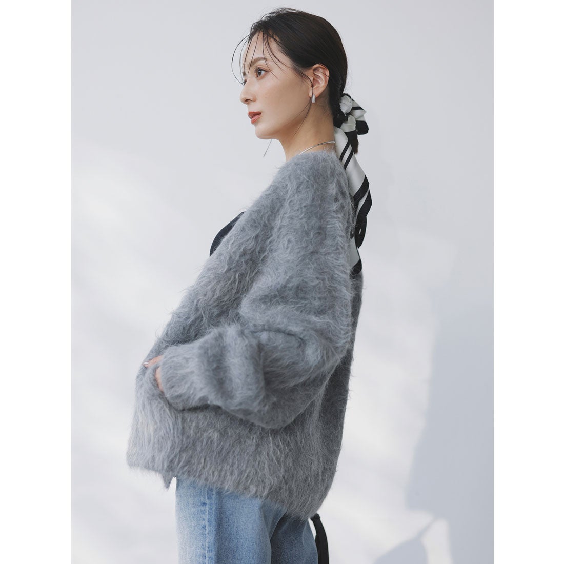 アニュアンス anuans *スーリーアルパカニットカーディガン （GREY