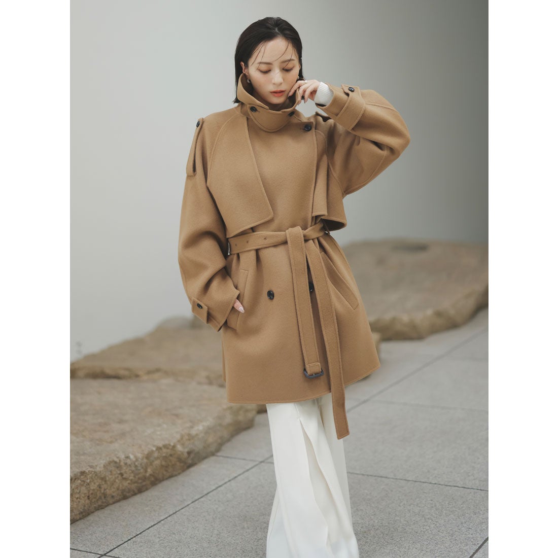 アニュアンス anuans リバーミドルトレンチコート （CAMEL） -靴