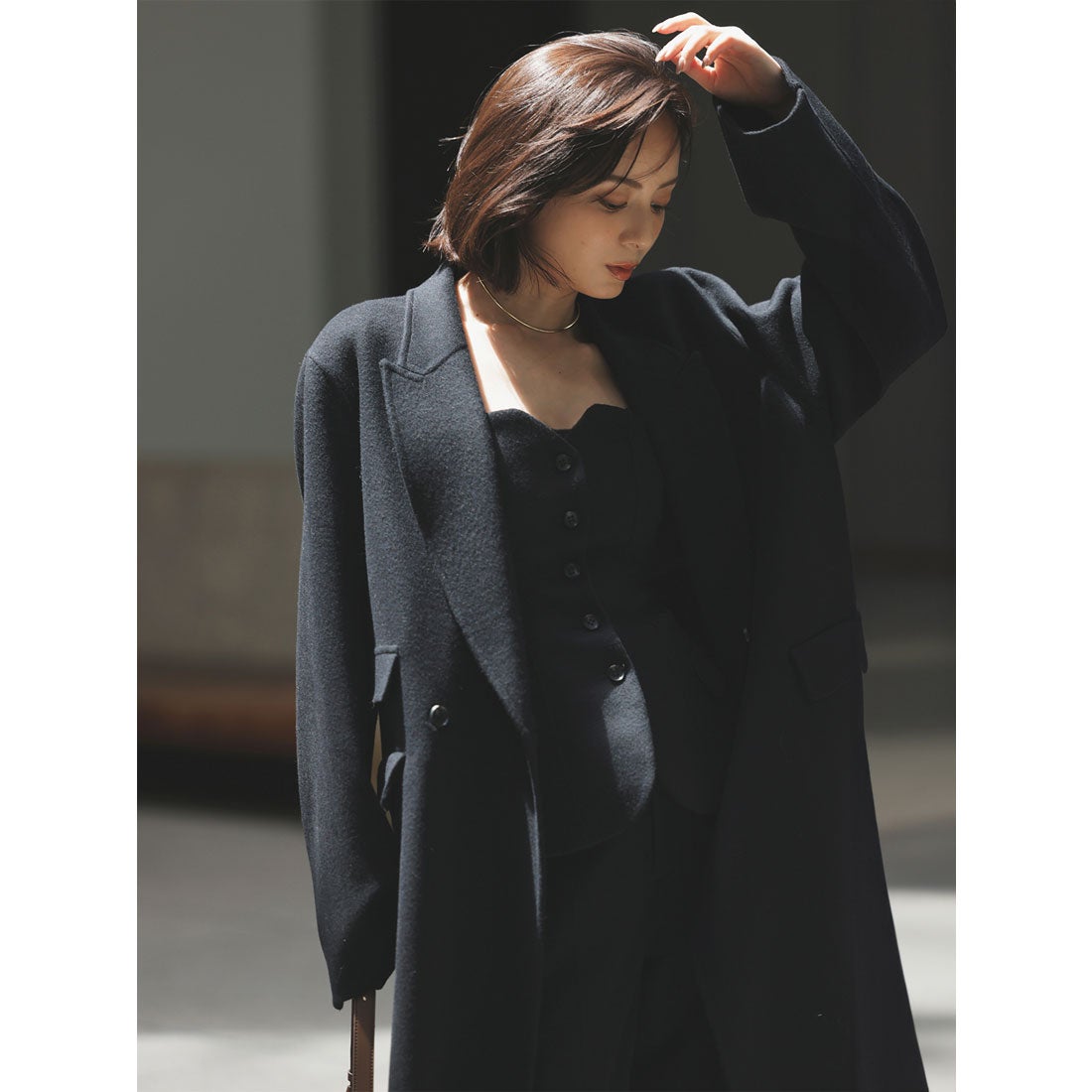 アニュアンス anuans リバーロングダブルポケットチェスターコート