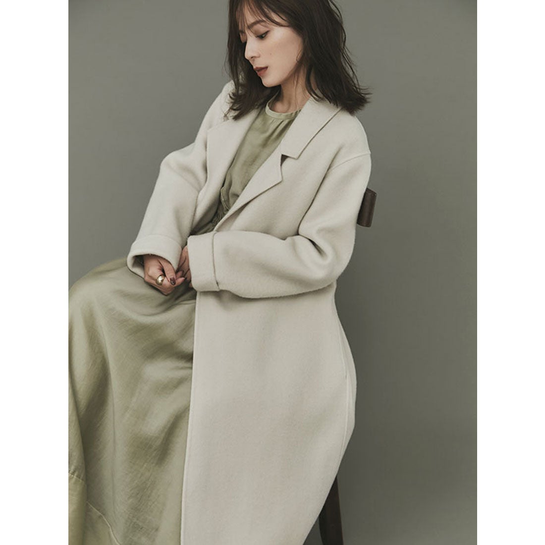 アニュアンス anuans リバーロングコート （ECRU） -ファッション通販