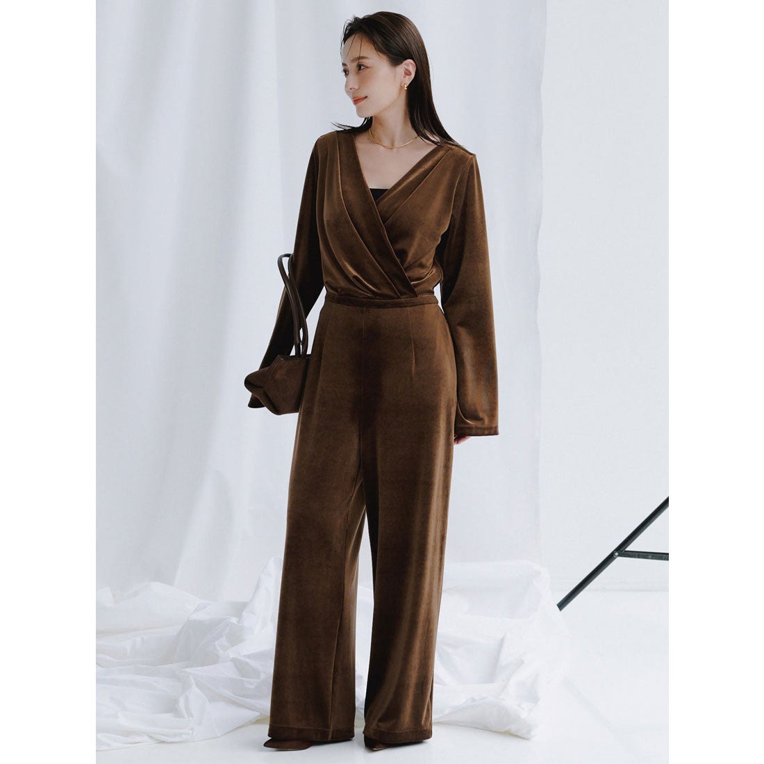 アニュアンス anuans ベロアカットオールインワン （BROWN