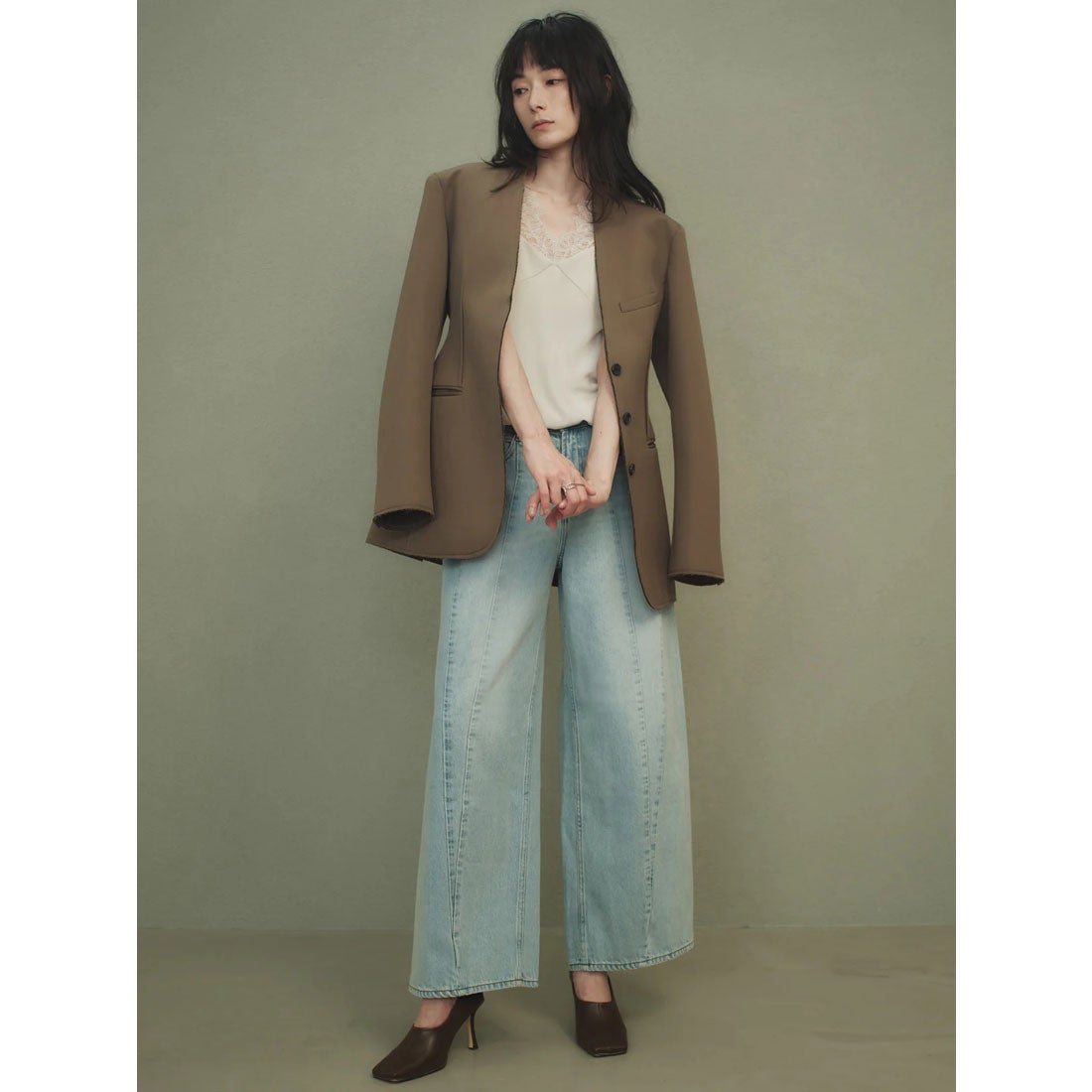 アニュアンス anuans レーストリムカップインキャミソール （BLACK